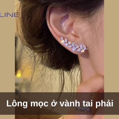 Hair growing on the right earlobe