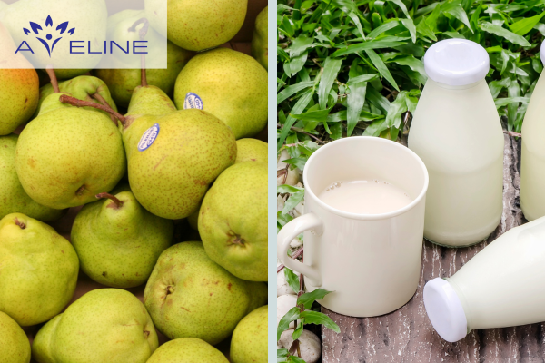 Pear and unsweetened milk